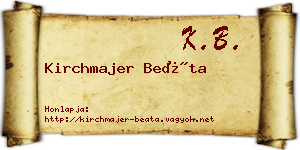 Kirchmajer Beáta névjegykártya