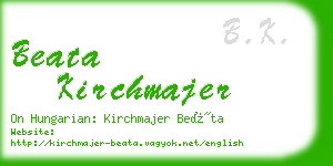beata kirchmajer business card